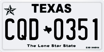 TX license plate CQD0351