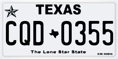 TX license plate CQD0355