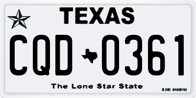 TX license plate CQD0361