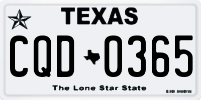 TX license plate CQD0365