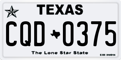 TX license plate CQD0375