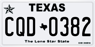 TX license plate CQD0382