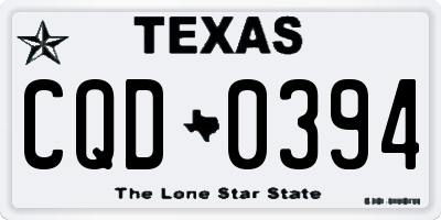 TX license plate CQD0394