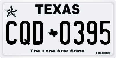 TX license plate CQD0395