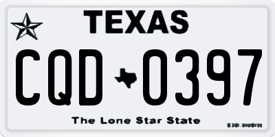 TX license plate CQD0397