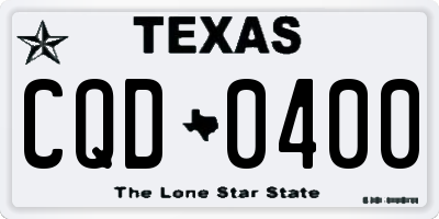 TX license plate CQD0400