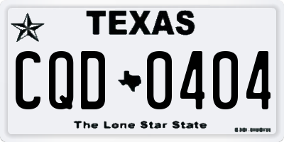TX license plate CQD0404