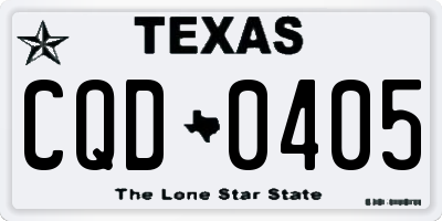 TX license plate CQD0405