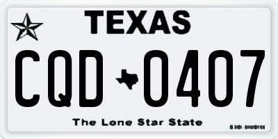 TX license plate CQD0407