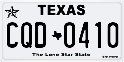 TX license plate CQD0410