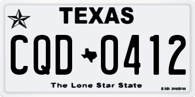 TX license plate CQD0412