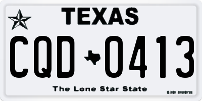 TX license plate CQD0413