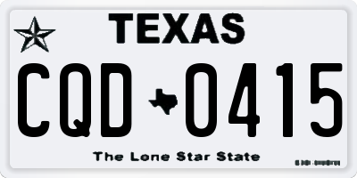 TX license plate CQD0415