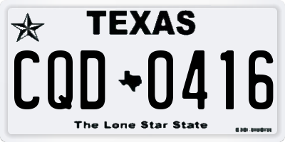 TX license plate CQD0416