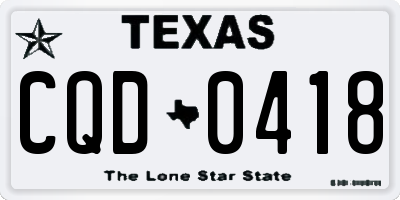 TX license plate CQD0418