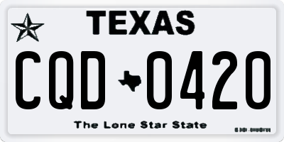 TX license plate CQD0420