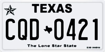 TX license plate CQD0421