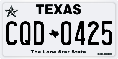 TX license plate CQD0425