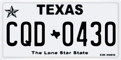 TX license plate CQD0430