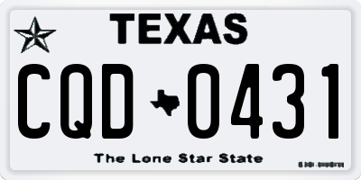 TX license plate CQD0431