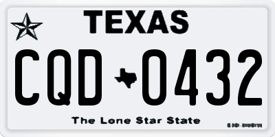TX license plate CQD0432