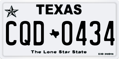 TX license plate CQD0434