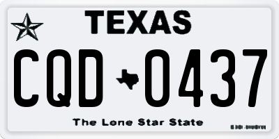 TX license plate CQD0437