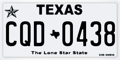 TX license plate CQD0438