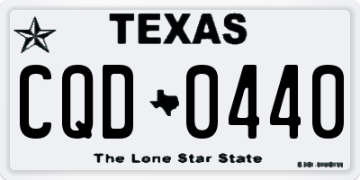 TX license plate CQD0440