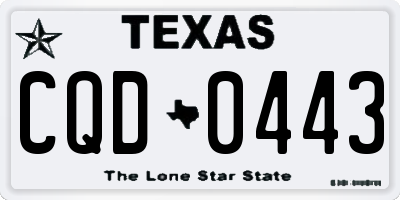 TX license plate CQD0443