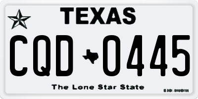 TX license plate CQD0445