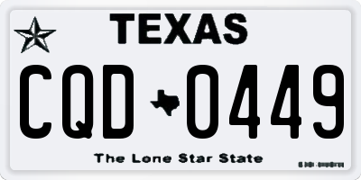 TX license plate CQD0449