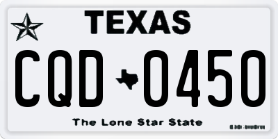 TX license plate CQD0450