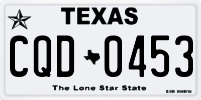 TX license plate CQD0453