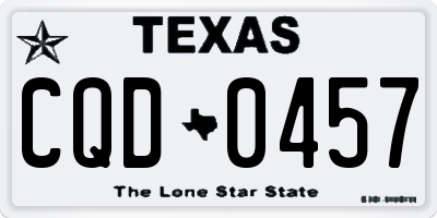 TX license plate CQD0457