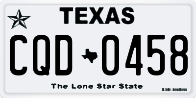 TX license plate CQD0458