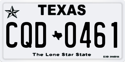TX license plate CQD0461