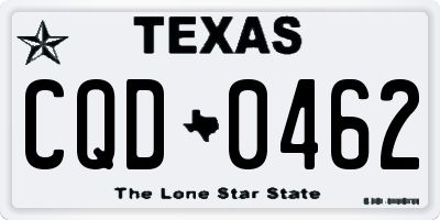 TX license plate CQD0462