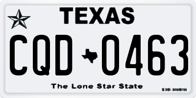 TX license plate CQD0463