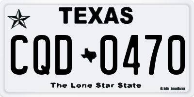 TX license plate CQD0470