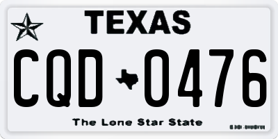TX license plate CQD0476