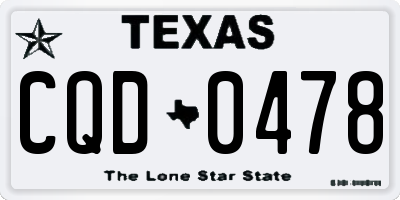 TX license plate CQD0478