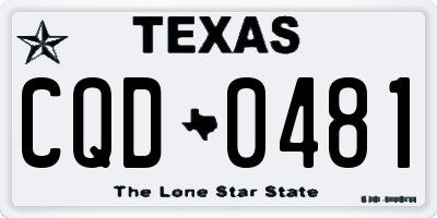 TX license plate CQD0481