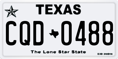 TX license plate CQD0488