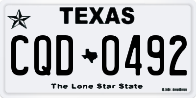 TX license plate CQD0492