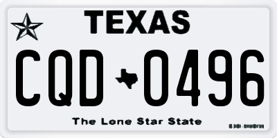 TX license plate CQD0496