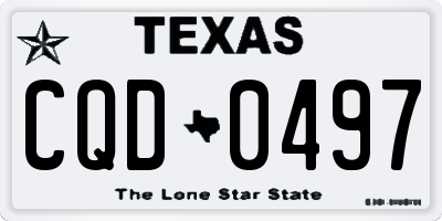 TX license plate CQD0497