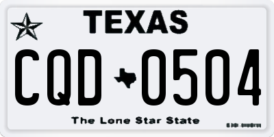 TX license plate CQD0504