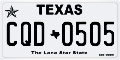 TX license plate CQD0505