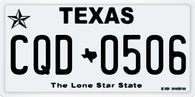 TX license plate CQD0506